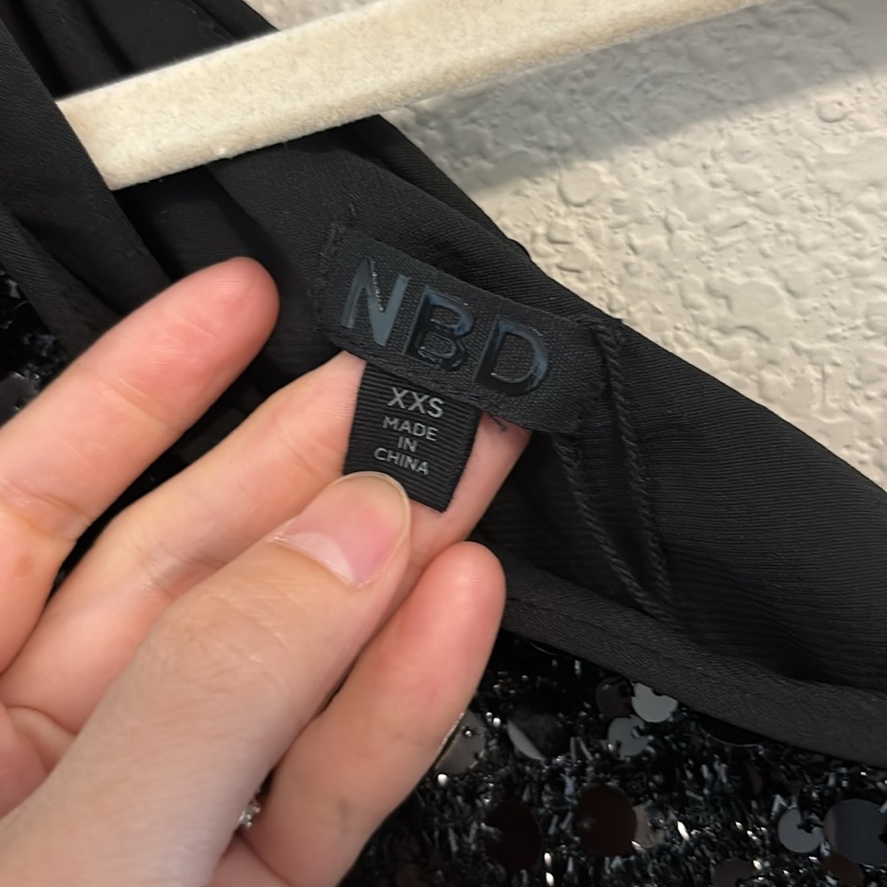 NWT NBD Sequin Dress Sz XXS in Black Mini Dress - Picture 8 of 12